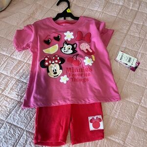 Disney Minnie Mouse short set girls size 3T